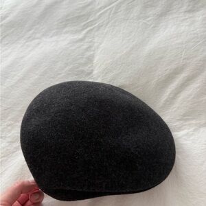 Classic Dark Charcoal Wool Newsboy Cap